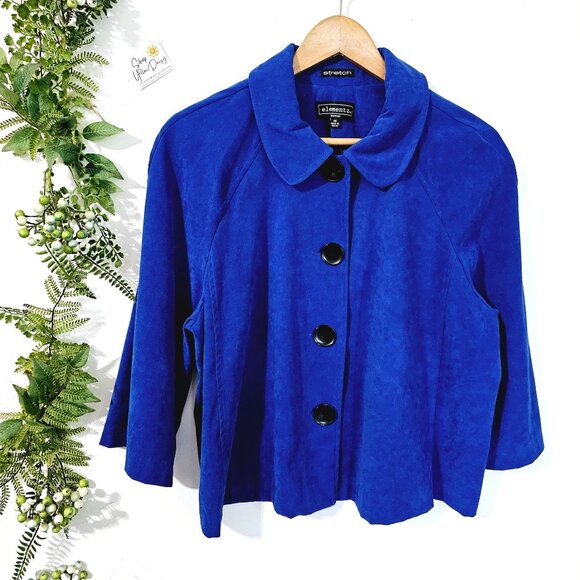 Blue‎ Elementz Womens 1X Stretch Jacket Button Front《921》J - Picture 1 of 4